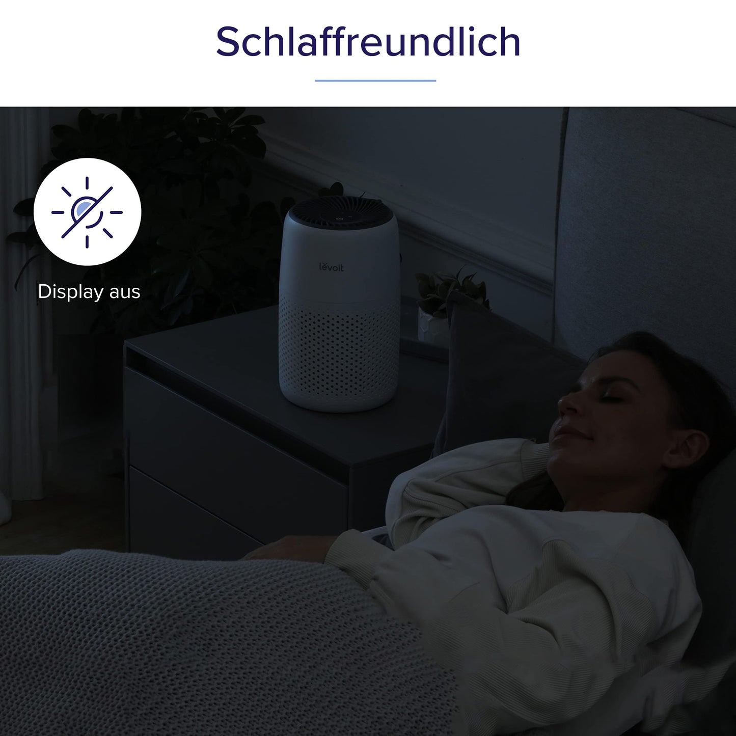 👉 Luftreiniger mit Aromatherapie – HEPA-Filter gegen Staub, Schimmel & Tierhaare bis 0,3 µm, energiesparend (7W), 3 Geschwindigkeiten, ideal fürs Schlafzimmer, Weiß
